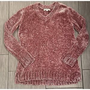 Orvis Women's Classic Collection Chenille Sweater Mauve Size Small Super Soft